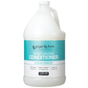 Ginger Lily Farms Club & Fitness Moisturizing Conditioner for Dry Hair, 100% Vegan & Cruelty-Free, Aloe Vera Scent, 1 Gallon (128 fl oz) Refill, white(Ocean Breeze)