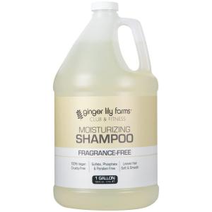 Ginger Lily Farms Club & Fitness Moisturizing Shampoo for All Hair Types, 100% Vegan & Cruelty-Free, Aloe Vera Scent, 1 Gallon Refill (Pack of 4)(Fragrance Free)