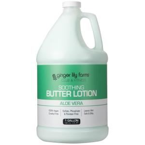 Ginger Lily Farms Club & Fitness Soothing Butter Lotion for Dry Skin, 100% Vegan & Cruelty-Free, Ocean Breeze Scent, 1 Gallon (128 fl oz) Refill(Aloe Vera)