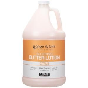 Ginger Lily Farms Club & Fitness Soothing Butter Lotion for Dry Skin, 100% Vegan & Cruelty-Free, Ocean Breeze Scent, 1 Gallon (128 fl oz) Refill(Citrus)