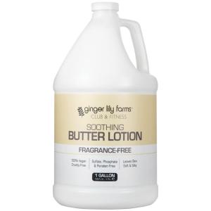 Ginger Lily Farms Club & Fitness Soothing Butter Lotion for Dry Skin, 100% Vegan & Cruelty-Free, Ocean Breeze Scent, 1 Gallon (128 fl oz) Refill(Fragrance Free)