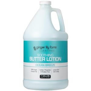 Ginger Lily Farms Club & Fitness Soothing Butter Lotion for Dry Skin, 100% Vegan & Cruelty-Free, Ocean Breeze Scent, 1 Gallon (128 fl oz) Refill(Ocean Breeze)