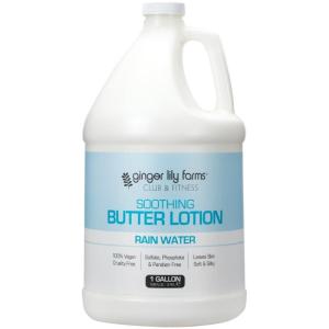 Ginger Lily Farms Club & Fitness Soothing Butter Lotion for Dry Skin, 100% Vegan & Cruelty-Free, Ocean Breeze Scent, 1 Gallon (128 fl oz) Refill(Rain Water)