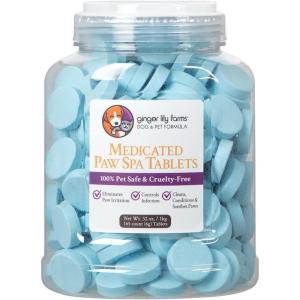Ginger Lily Farms Dog & Pet Formula Medicated Paw Spa Tablets, 100% Pet Safe & Cruelty-Free, 165-Count