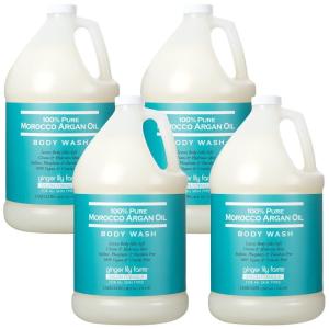 Ginger Lily Farms Salon Formula 100% Pure Morocco Argan Oil Body Wash for All Skin Types, 100% Vegan & Cruelty-Free, 1 Gallon (128 fl oz) Refill(128 Fl Oz (Pack of 4))