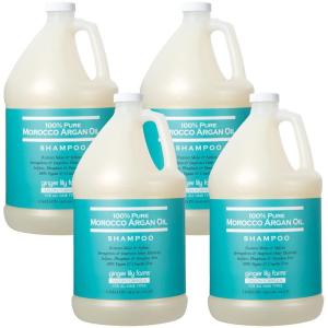 Ginger Lily Farms Salon Formula 100% Pure Morocco Argan Oil Shampoo for All Hair Types, 100% Vegan & Cruelty-Free, 1 Gallon, 128 Fl Oz (Pack of 1) Refill(128 Fl Oz (Pack of 4))