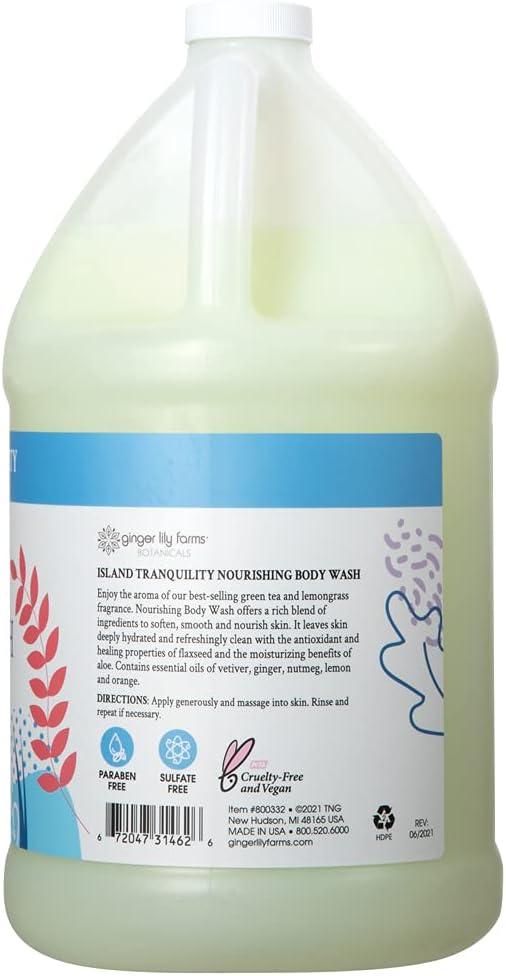 image:imageGinger Lily Farms Botanicals PlantBased Liquid Dish Soap Concentrated Formula amp Botanicals Nourishing Body Wash Island Tranquility 100 Vegan amp CrueltyFree Green Tea amp Lemongrass Scent128 Fl Oz Pack of 1
